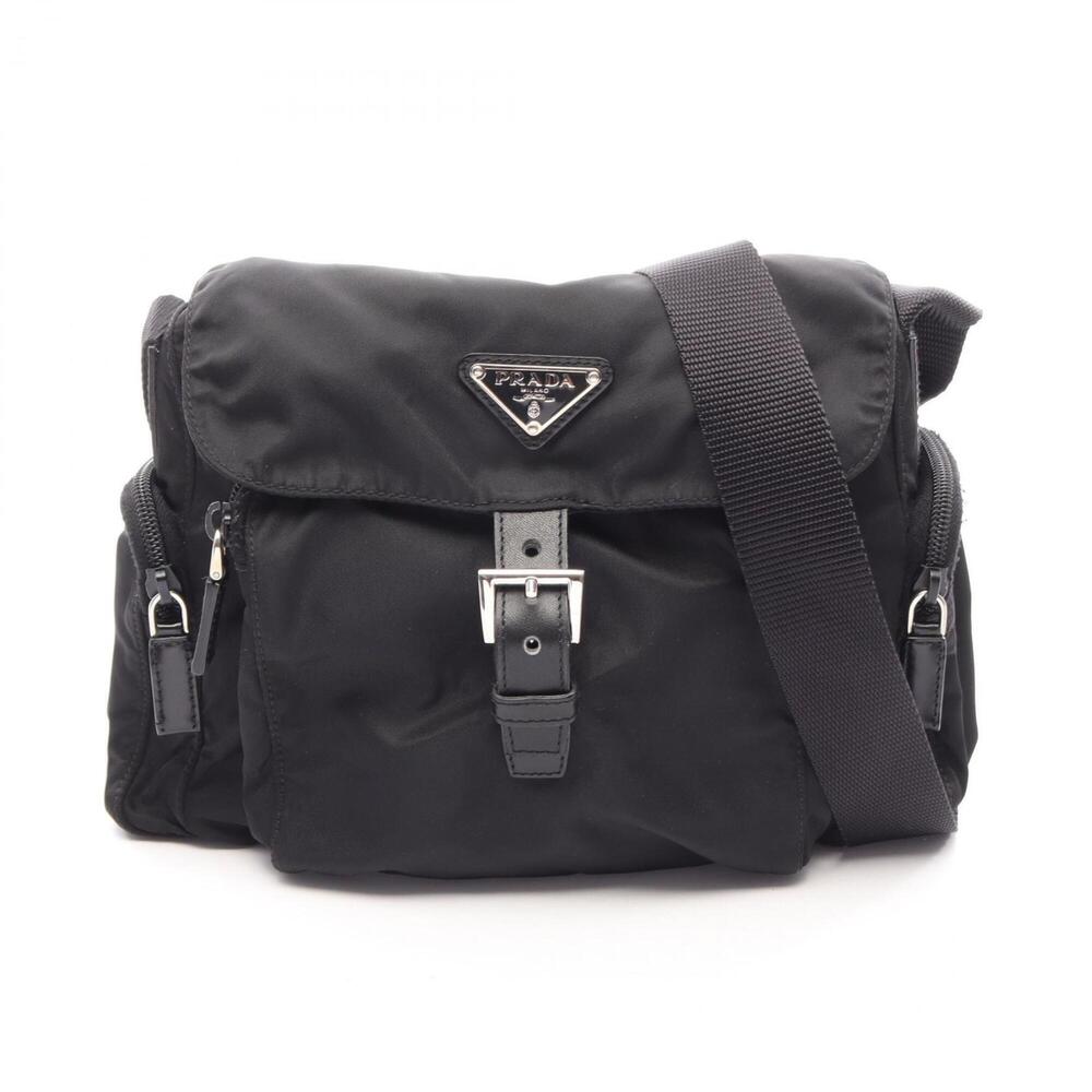 Prada PRADA Shoulder Bag Handbag Nylon Leather Women's Black